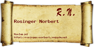 Rosinger Norbert névjegykártya