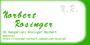 norbert rosinger business card